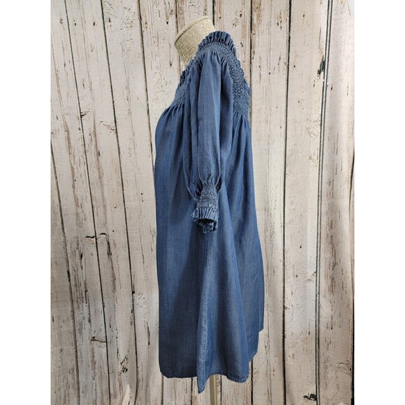 Imperial S Designer Denim Gusseted Off Shoulder Tunic Shirt Top Blouse EUC - Picture 5 of 15
